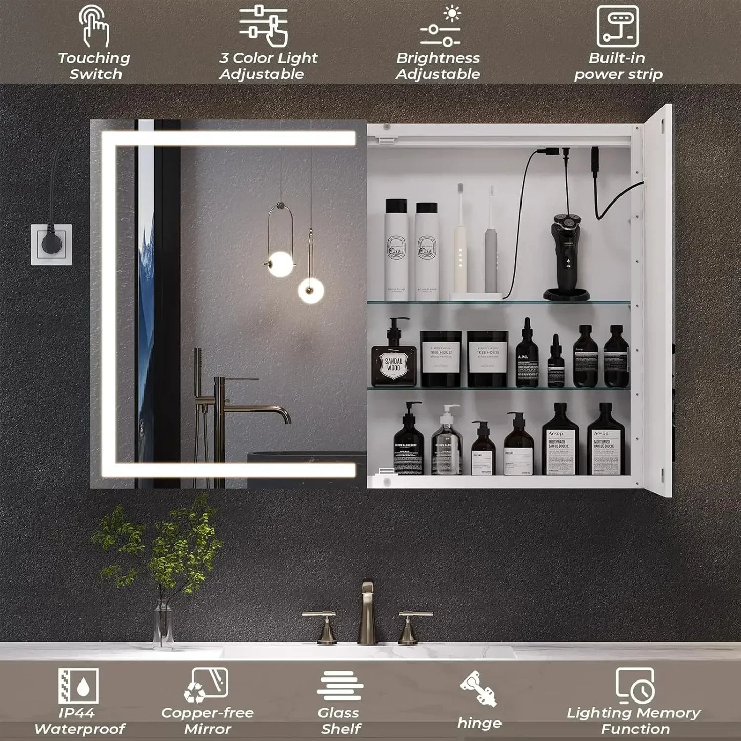 Lighted Medicine Cabinet with Mirror