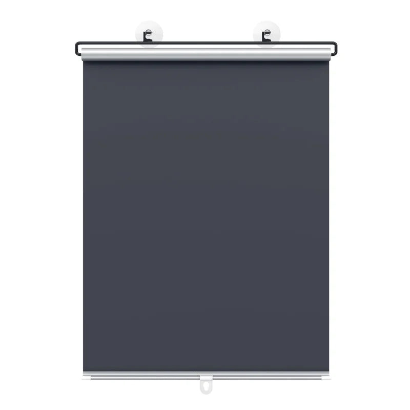 Retractable Cordless Roller Blinds W / 3pcs Suction Cups Titanium Silver/Green Full Blackout Without Drilling