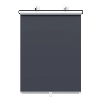 Retractable Cordless Roller Blinds W / 3pcs Suction Cups Titanium Silver/Green Full Blackout Without Drilling