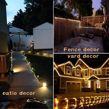 Outdoor Solar Tube Rope Led Light Garden Fairy String Light