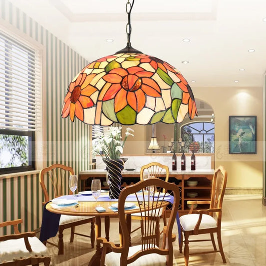 Nordic Tiffany chandelier Kitchen Dining room hallway handmade glass chandelier