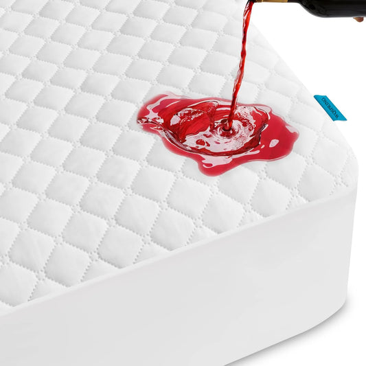Waterproof Mattress Protector, Soft Breathable 3D Air Fabric Mattress Cover, Fit 8-21", Machine Washable