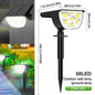 LED Solar Landscape Lights Outdoor Waterproof W / 3 Modes for Yard Lawn Walkway