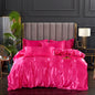 3-Pieces Silky Satin Duvet Cover Set Queen Size Soft Smooth Durable Comforter