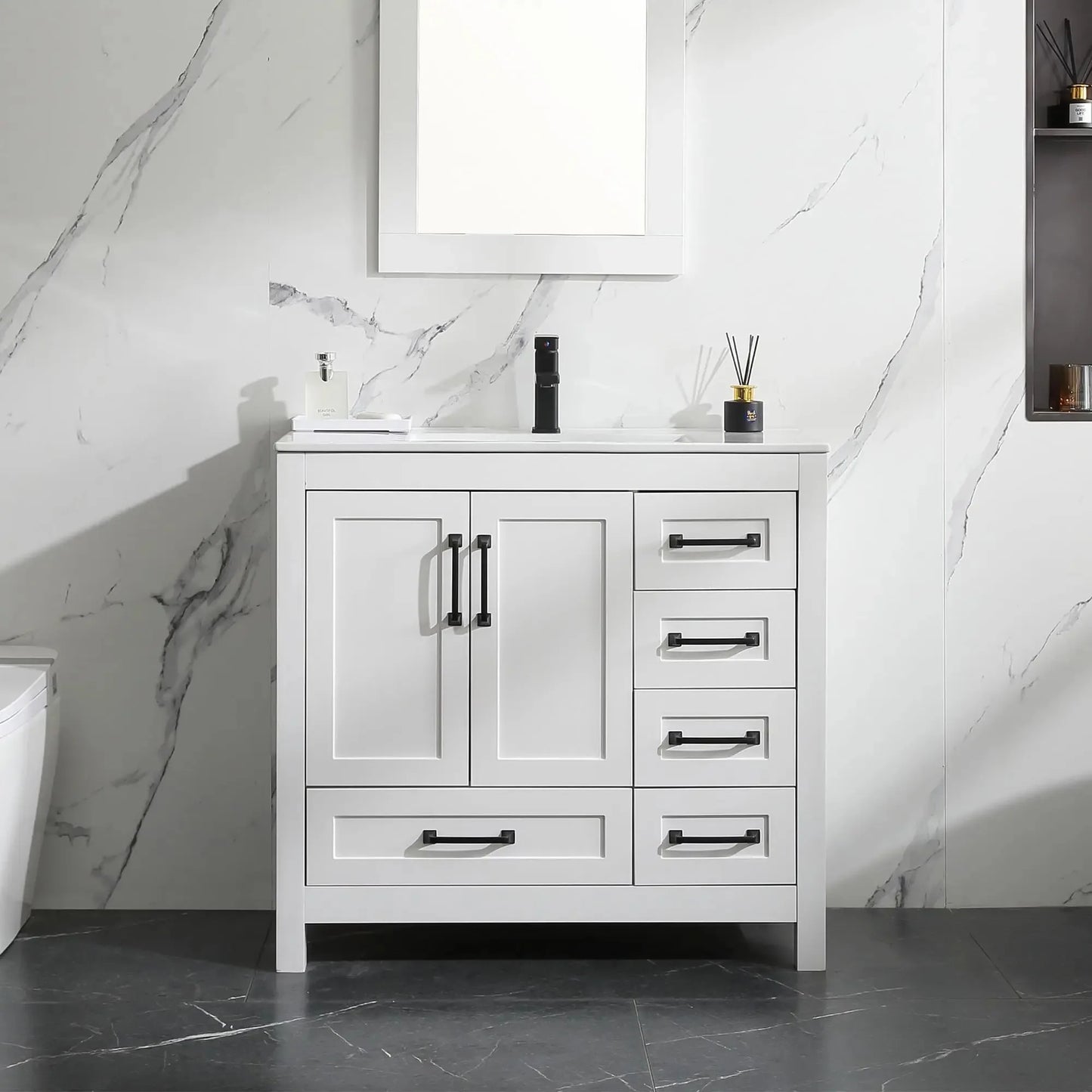 18" Modern Bathroom Furniture Wash Vanity Storage Cabinet
