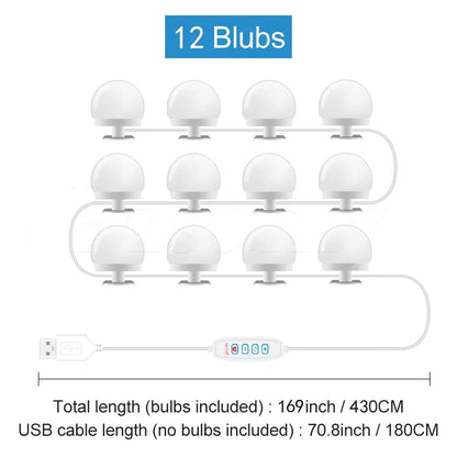 Makeup Mirror LED Light Bulbs Vanity Lights USB 12V Bathroom Dressing Table Lighting Dimmable LED Vanity Light For Mirror Light