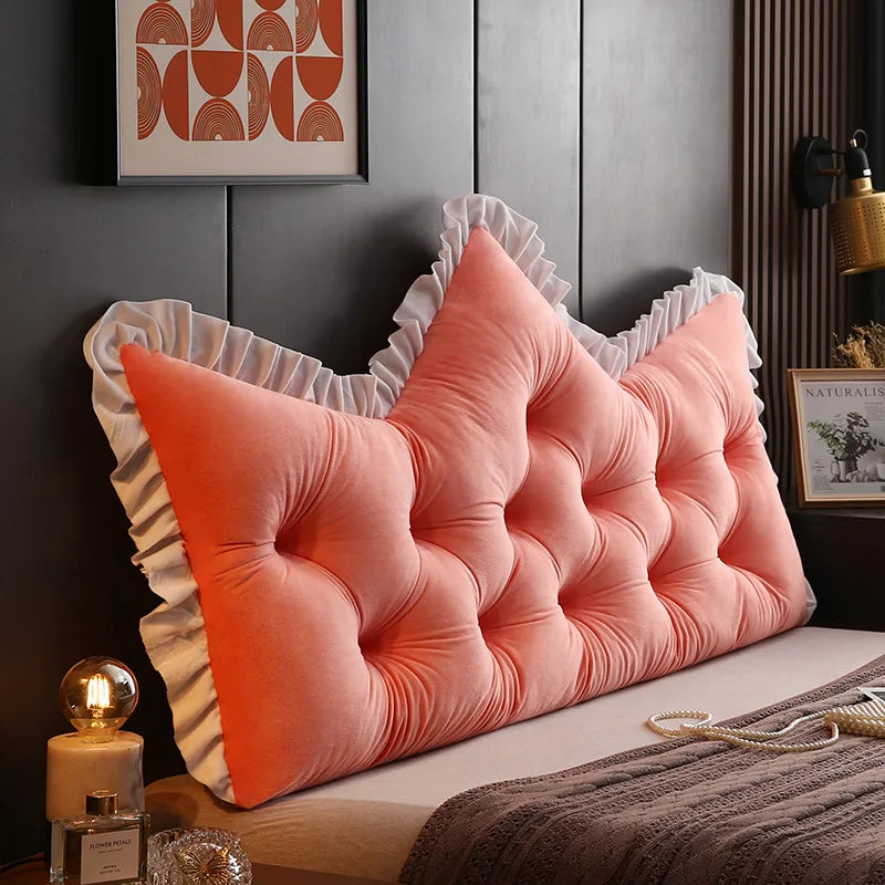Princess Style Fabric Bedroom Cushion Skin Friendly Crystal Velvet