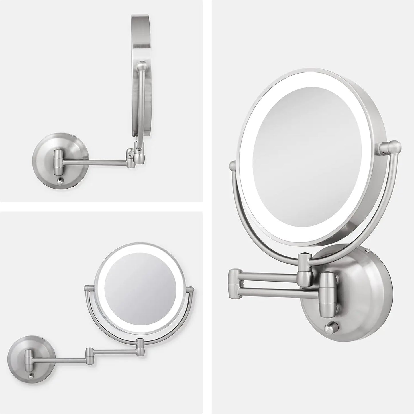 11" LED Wall Mounted Makeup Mirror Cordless or Battery-Operated
