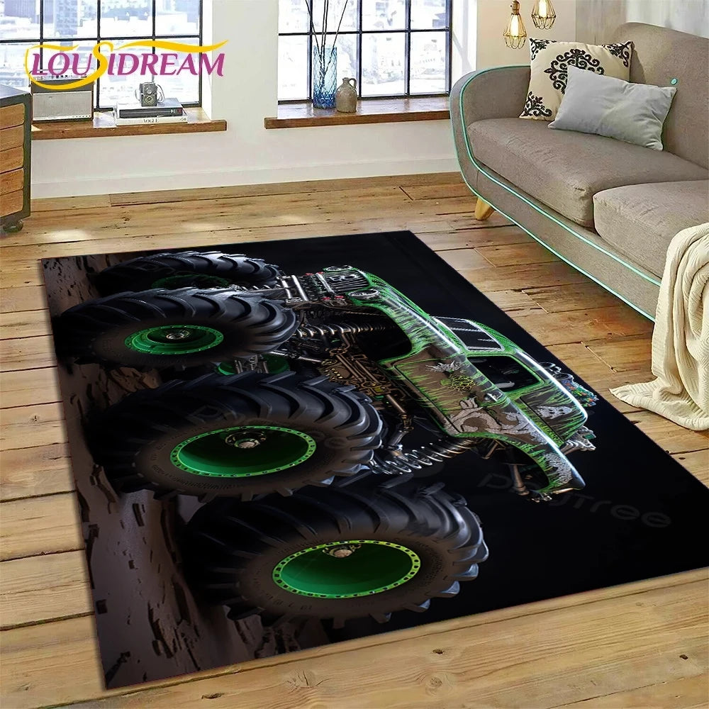 Monster Truck Monster Jam Cartoon Rug Carpet