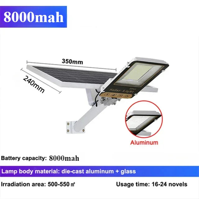 Aluminum 8000mah High Power Solar Light Outdoor Street Light or Garage wall lamp