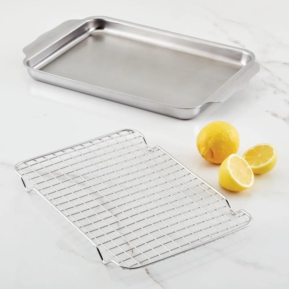 9 x 12.5 Tri-ply Quarter Sheet Pan with Stainless Steel Rack