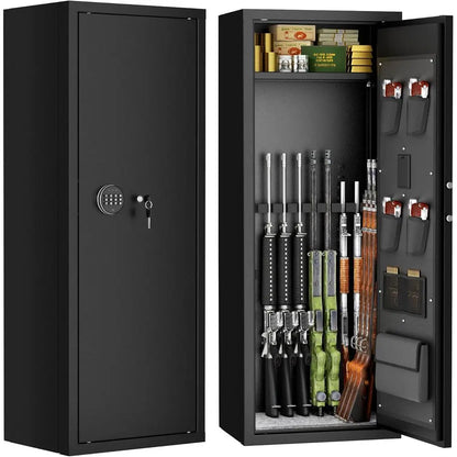 Fireproof Rifle and Pistol Safe with Digital Lock, Adjustable Shelves