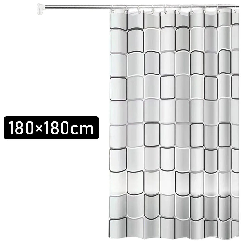 Shower Curtain Liner PEVA Square Shower Liner Plastic Waterproof Shower Curtains with Holes Modern Bathroom Partition Curtain