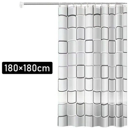 Shower Curtain Liner PEVA Square Shower Liner Plastic Waterproof Shower Curtains with Holes Modern Bathroom Partition Curtain