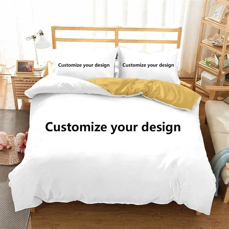 New Custom Bedding Set Customized 3D Printed Duvet Cover Sets with Pillowcase