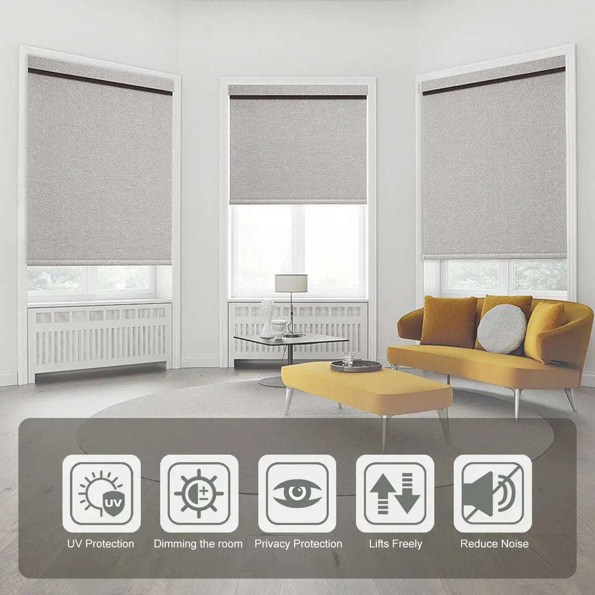 Customized Blackout Wi-Fi Control Smart Shades Electric Automatic Motorized Roller Blinds for windows