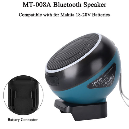 Portable Wireless Speaker for Makita/DeWalt/Milwaukee/Bosch 18V-20V Battery Supports Bluetooth 5.3 High-Definition Sound Quality