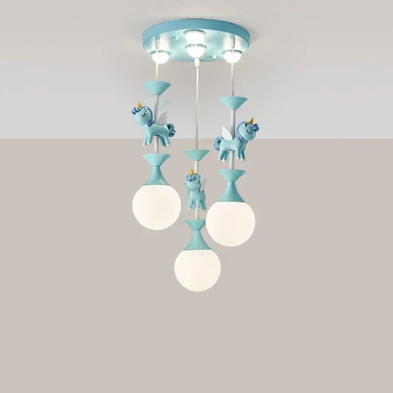 Children's room pendant princess bed cartoon boy girl Nordic creative Pegasus baby lamp