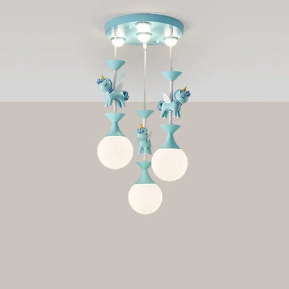 Children's room pendant princess bed cartoon boy girl Nordic creative Pegasus baby lamp