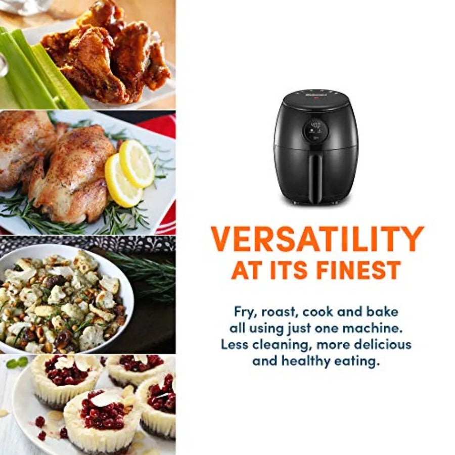 EAF2612D Personal 2.1Qt Compact Space Saving Programmable Hot Air Fryer