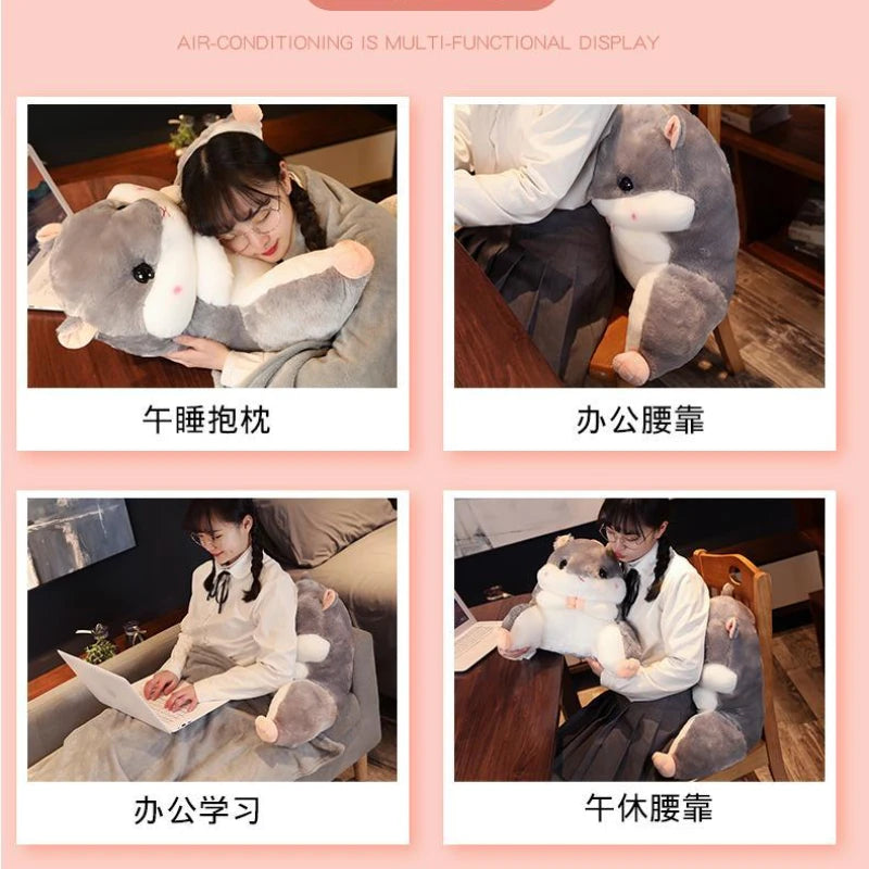 Cute Hamster Backrest Car Office Seat Cushion