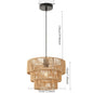Handmade Natural Hemp Rope Chandelier Lamp Household Wood Woven Light for Homestay Cafe Bar Hotel Teahouse Indoor Decor Light