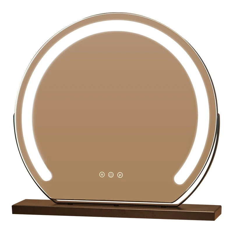 40cm Semicircle LED Makeup Mirror Smart Tabletop Vanity Cosmetic For Women Teens Dressing Table With Lights Christmas Gift