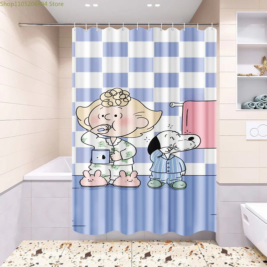 Snoopy Anime Shower Curtain, Bathroom Accessories