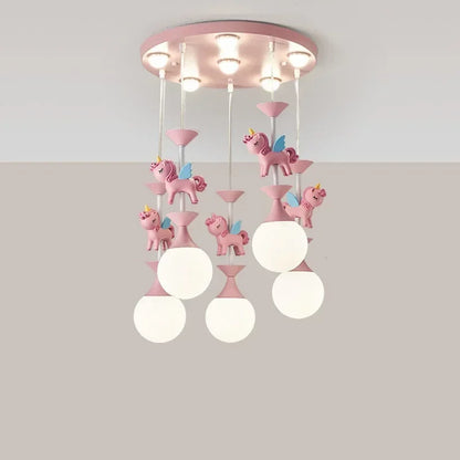 Children's room pendant princess bed cartoon boy girl Nordic creative Pegasus baby lamp