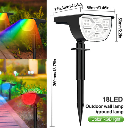 LED Solar Landscape Lights Outdoor Waterproof W / 3 Modes for Yard Lawn Walkway