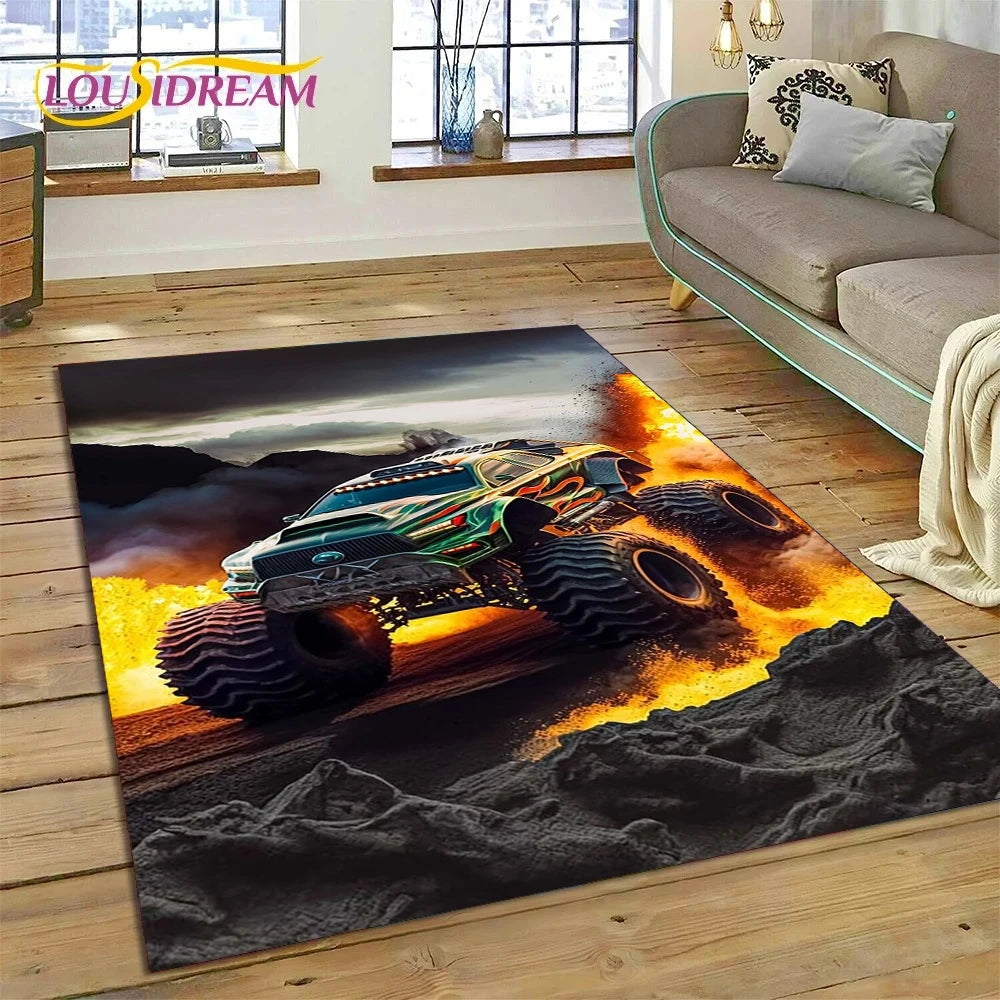 Monster Truck Monster Jam Cartoon Rug Carpet