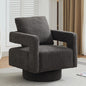Upholstered Swivel Accent Chair Set of 2 Linen Open Back