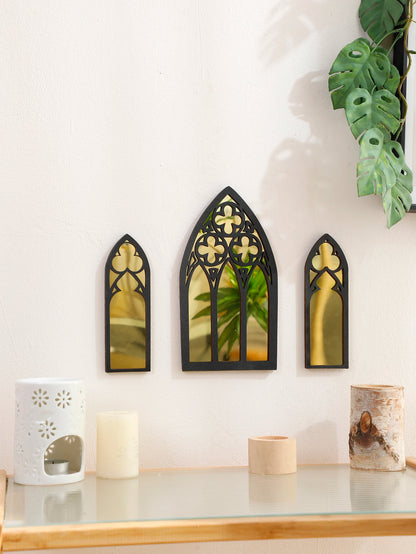 3 Pcs Wall Home Decorative Gothic Mirrors