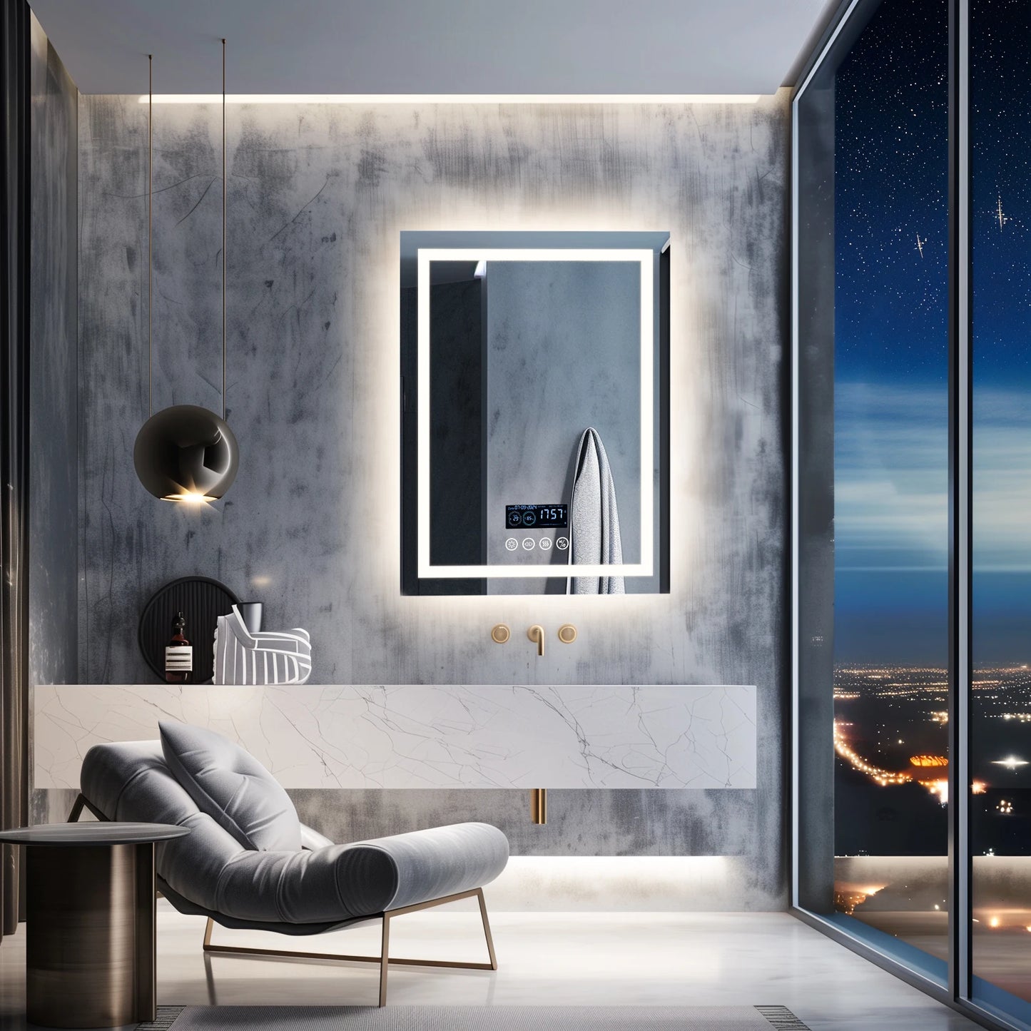 LED Lighted Bathroom Mirror with Bluetooth Speaker