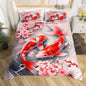 Koi Duvet Cover Sets for Kids Teens Adults Queen Size Quilt Covers