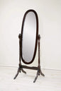 Furniture rotating adjustable full-length oval wooden knight floor mirror