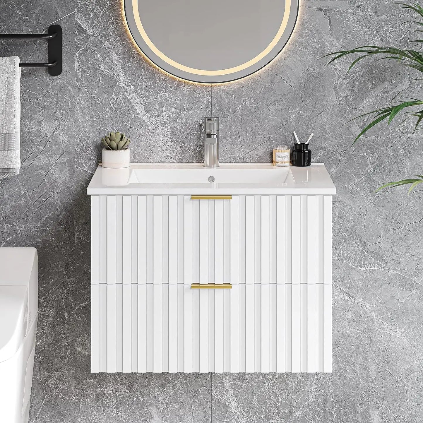 24 Inch Bathroom Vanity with Sink Combo, Floating Bathroom Vanity