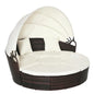 4pc Round Convertible Daybed Cushions PE Rattan Patio Sofa