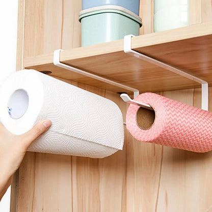 Paper Roll Holder Storage Rack Hanging Shelf Kitchen Tissue Accessories