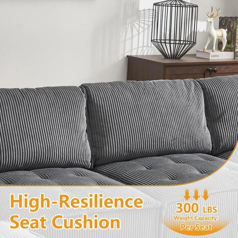 Modular Sectional Sofa U-Shaped Couch with Reversible Chaise, 6-Seat