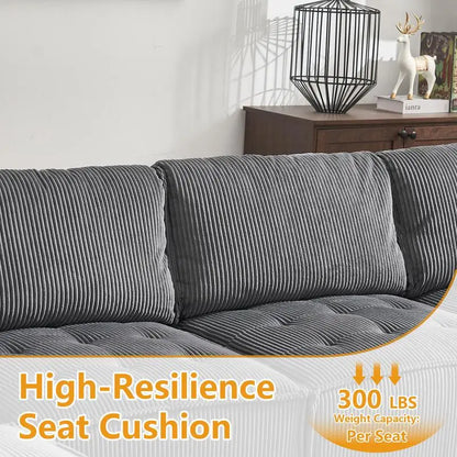 Modular Sectional Sofa U-Shaped Couch with Reversible Chaise, 6-Seat