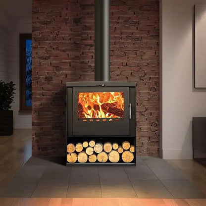 Real Fire Burning Wood Fireplace with Stainless Steel Heating Stove