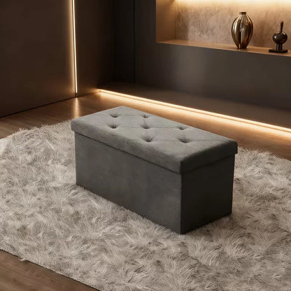 Heavy Duty Folding Storage Ottoman Bench