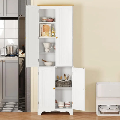 72" Kitchen Pantry Cabinet, Freestanding Storage Cabinets