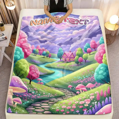 Charming Easter Bunny & Egg Basket Throw Blanket
