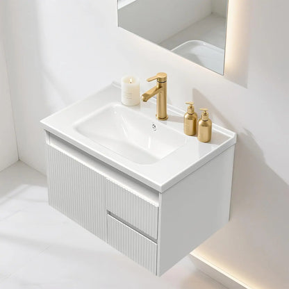 32" Wall Mounted Bathroom Vanity with Sink, Soft-Close Drawers