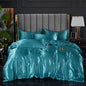 3-Pieces Silky Satin Duvet Cover Set Queen Size Soft Smooth Durable Comforter