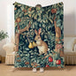 Classic Rabbit and Fruit Pattern Fleece Blanket