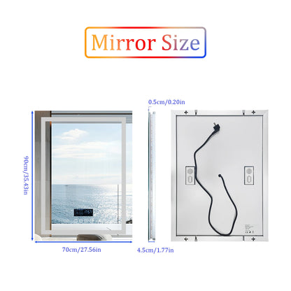 LED Lighted Bathroom Mirror with Bluetooth Speaker