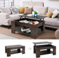 SUPER DEAL Modern Lift Top Coffee Table w/Hidden Compartment and Storage Shelves Pop-Up Storage Cocktail